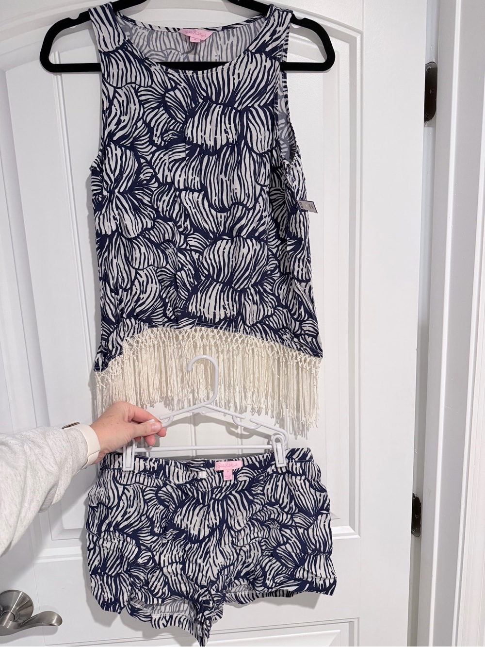 Lilly Pulitzer Navy and White Printed Matching Set